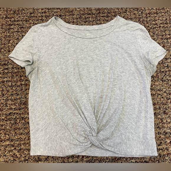 Aerie Light Gray Short Sleeve Top, Size Small - Picture 3 of 5